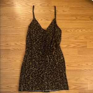 Zara Brown Leopard Print Mini Dress